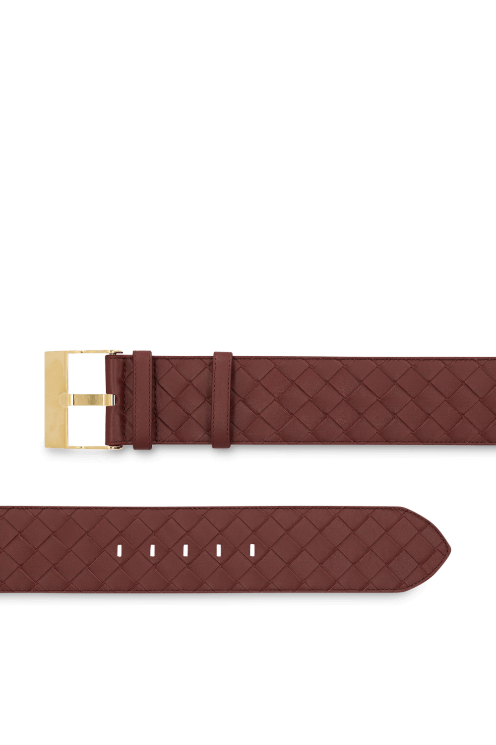 תמונה אחורית של חגורת עור קלועה