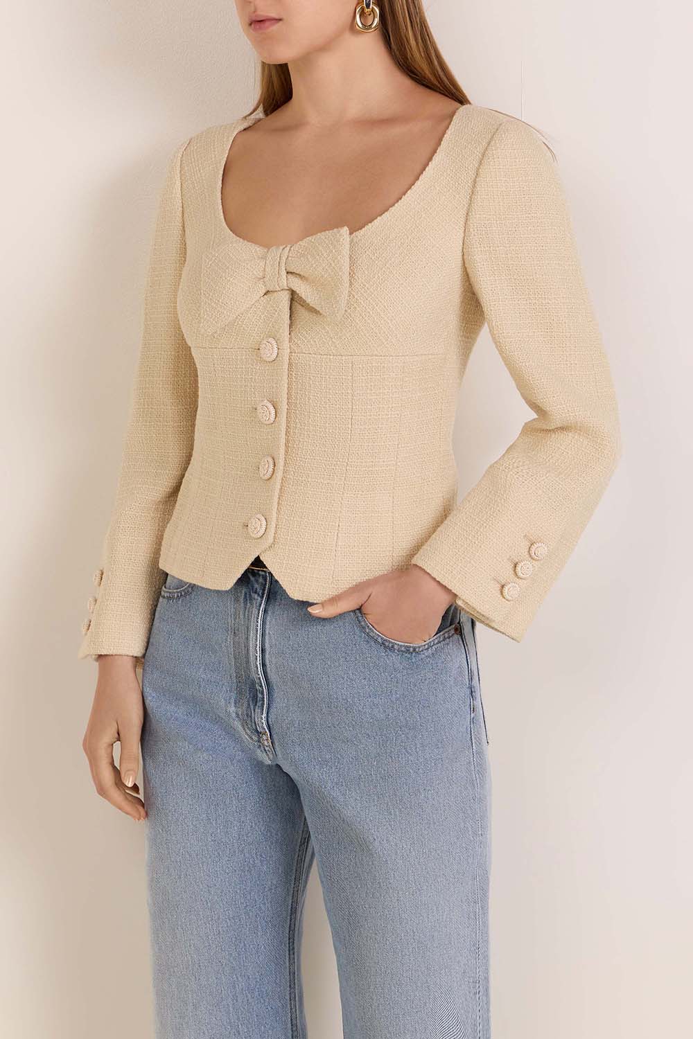 תמונת דוגמן קידמית של ז'קט צמר