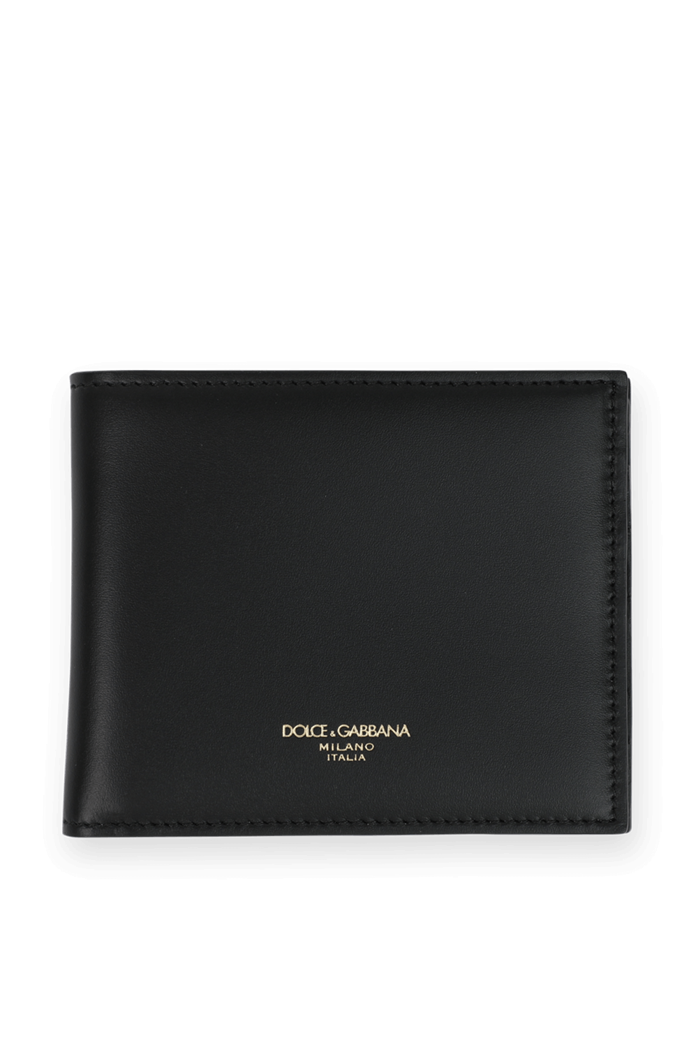 תמונה קידמית של Bifold Leather Wallet in Black