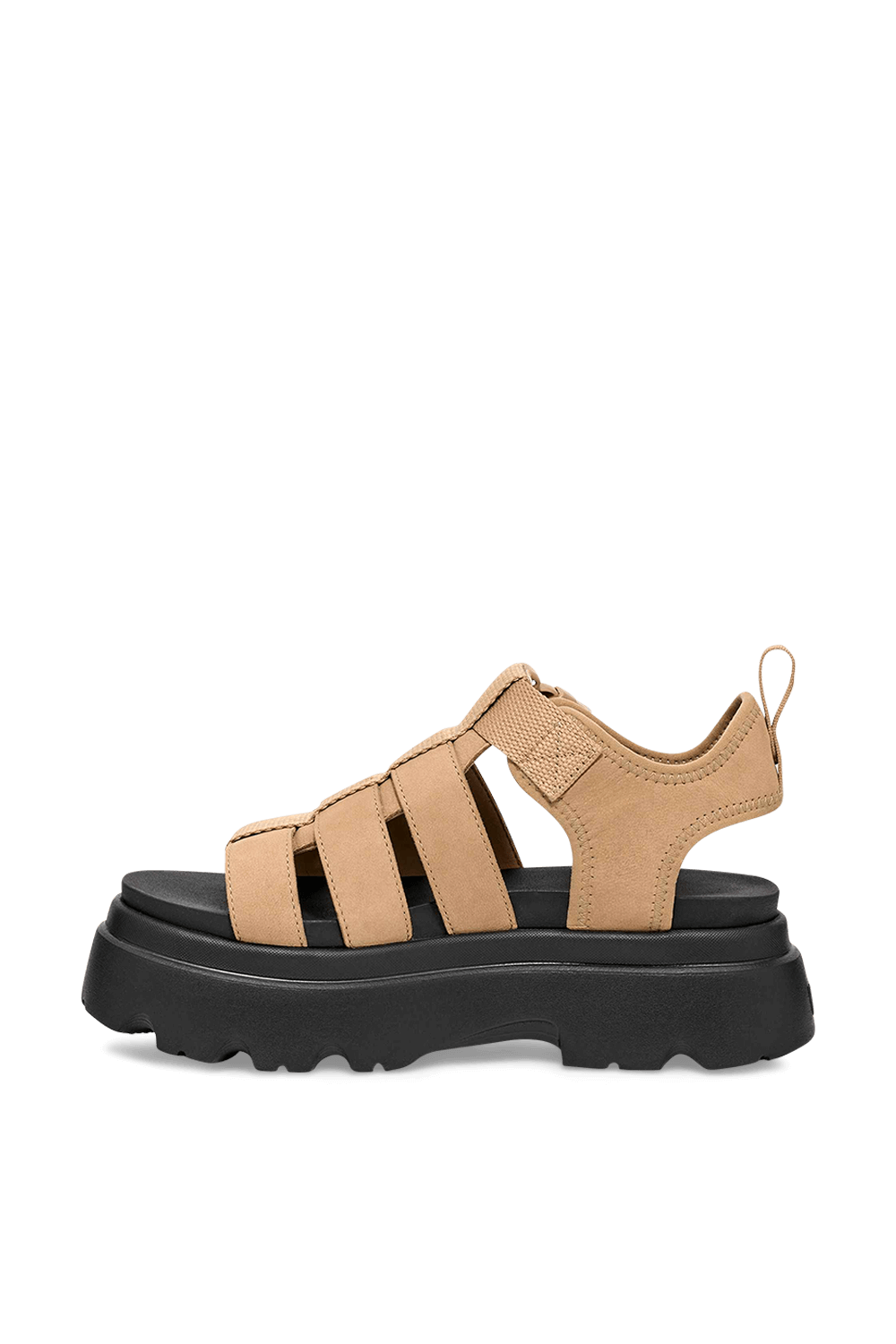 תמונה אחורית של סנדלי פלטפורמה קורה