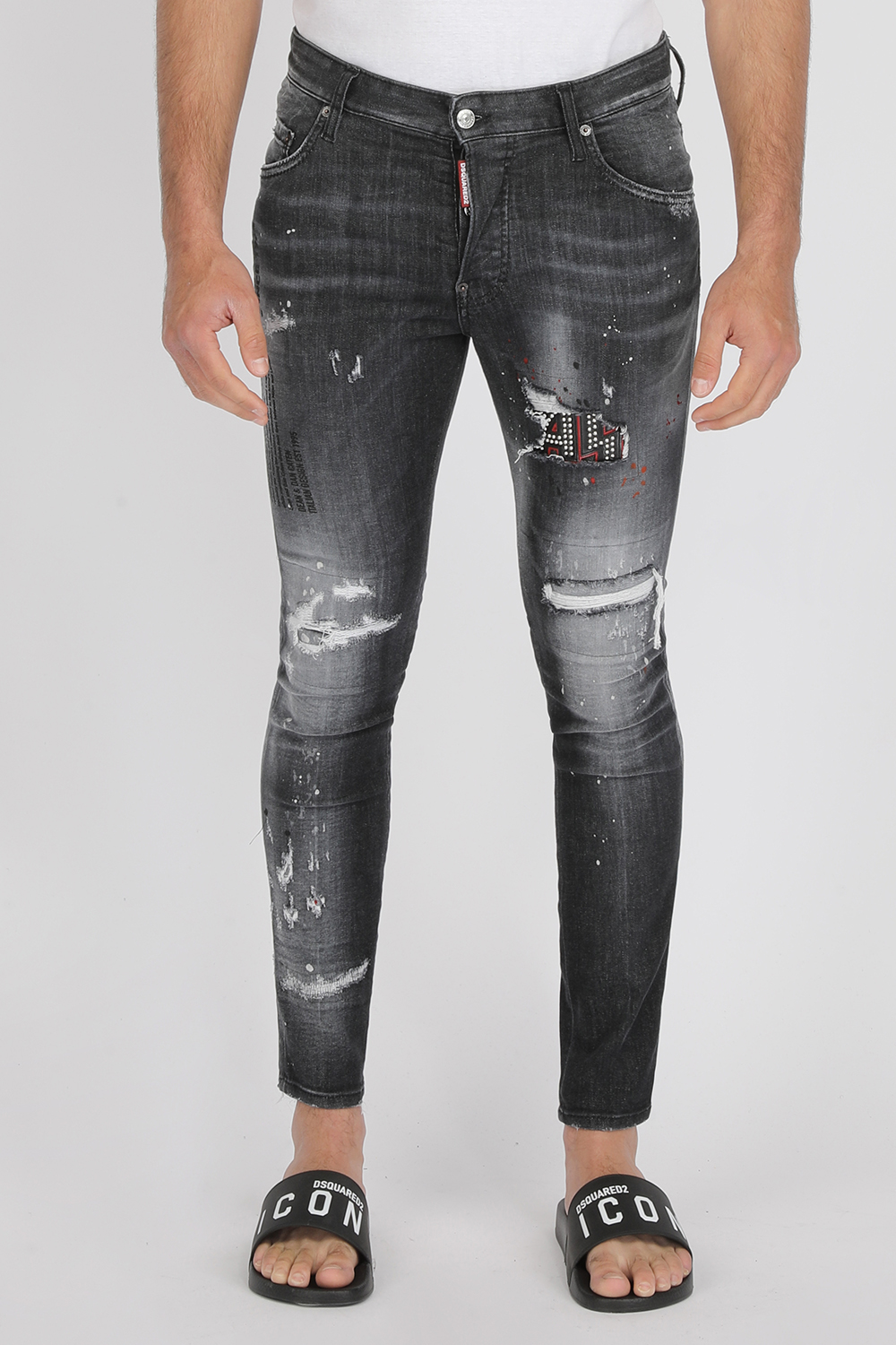 black washed jeans