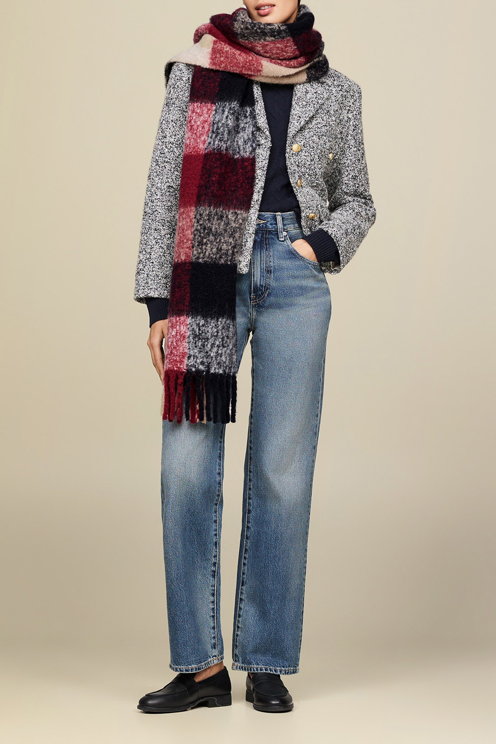 תמונת דוגמן קידמית של צעיף צמר