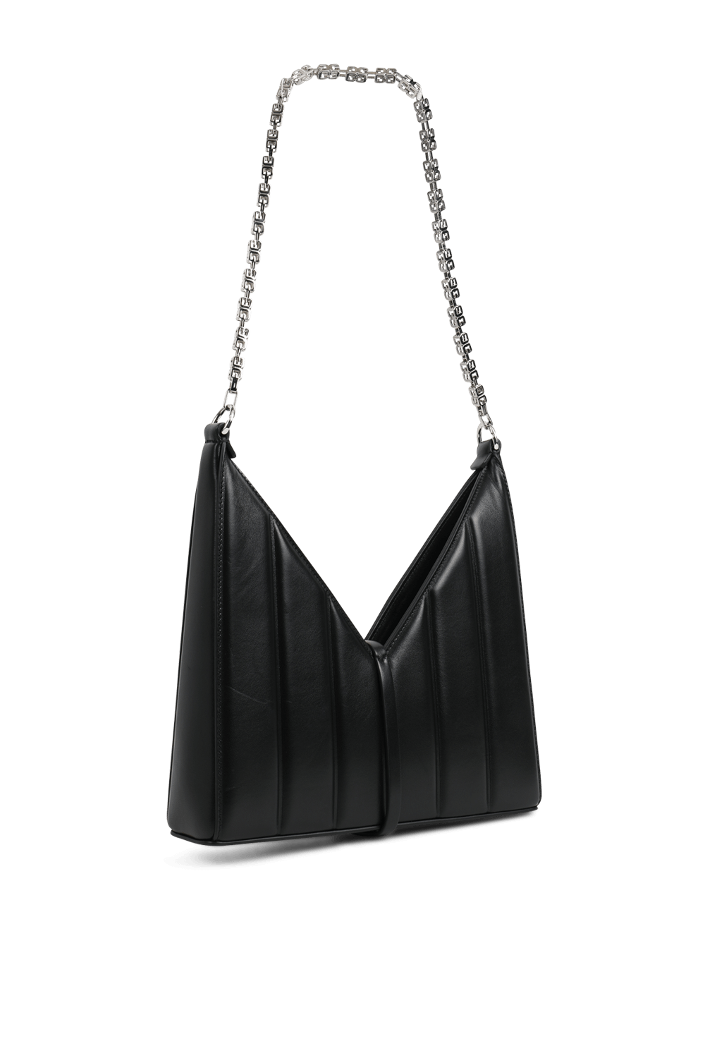 תמונה אחורית של תיק צד קאט אאוט שחור