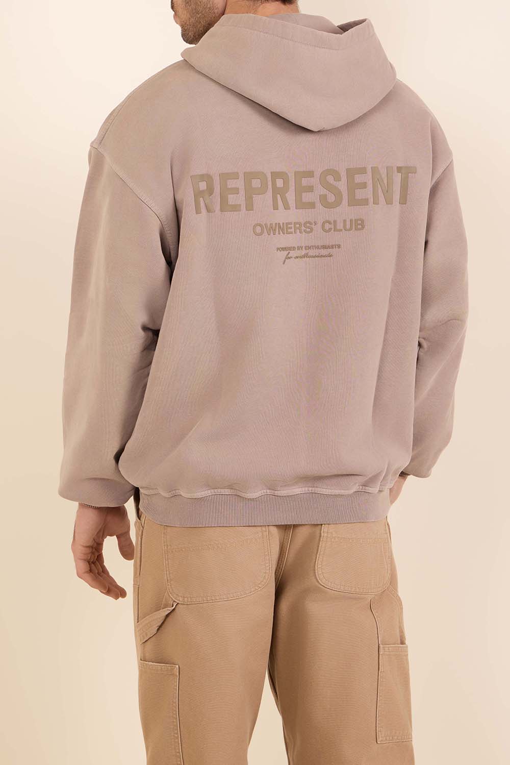 תמונת דוגמן אחורית של סווטשירט קפוצ'ון