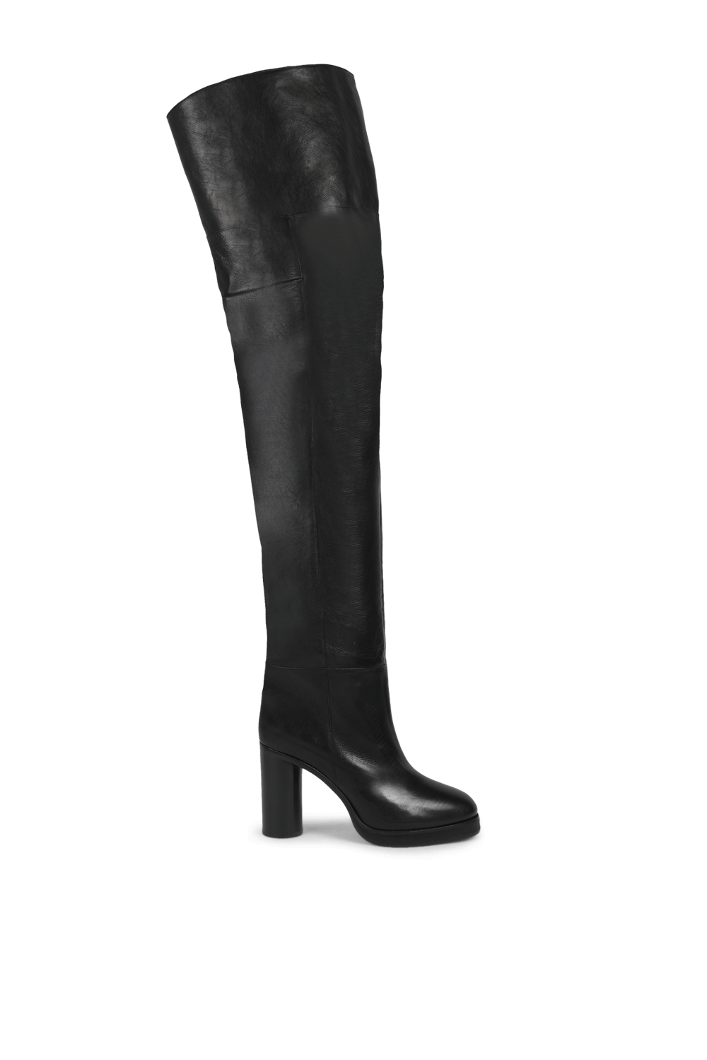 תמונה קידמית של מגפי עקב לורנה מעל הברך