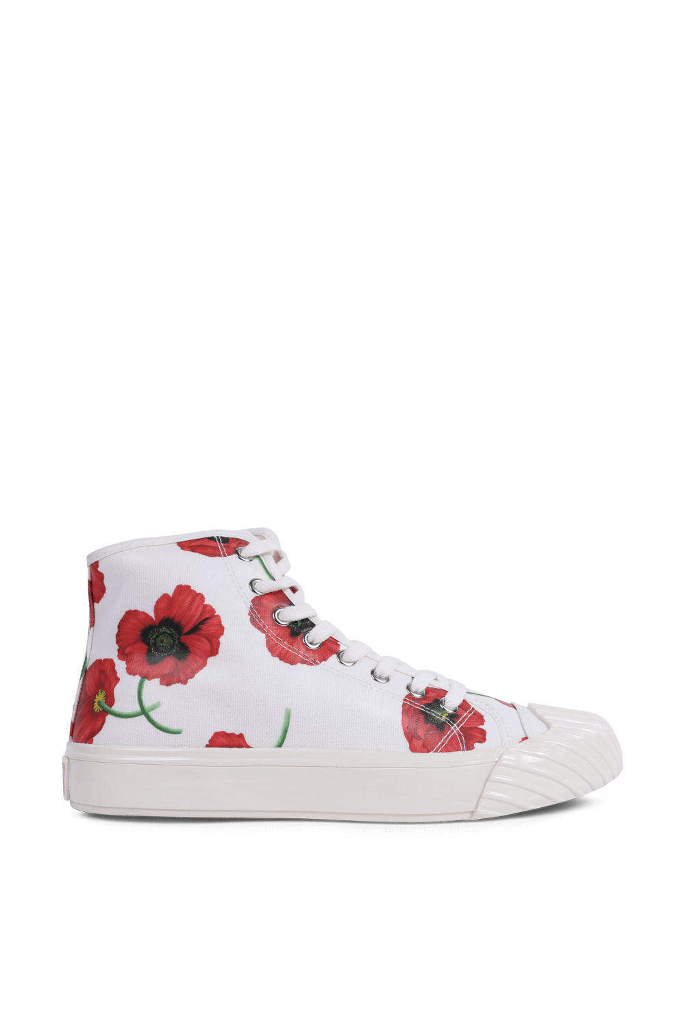 תמונה קידמית של נעלי סניקרס סקול עם הדפס פרחי פרג