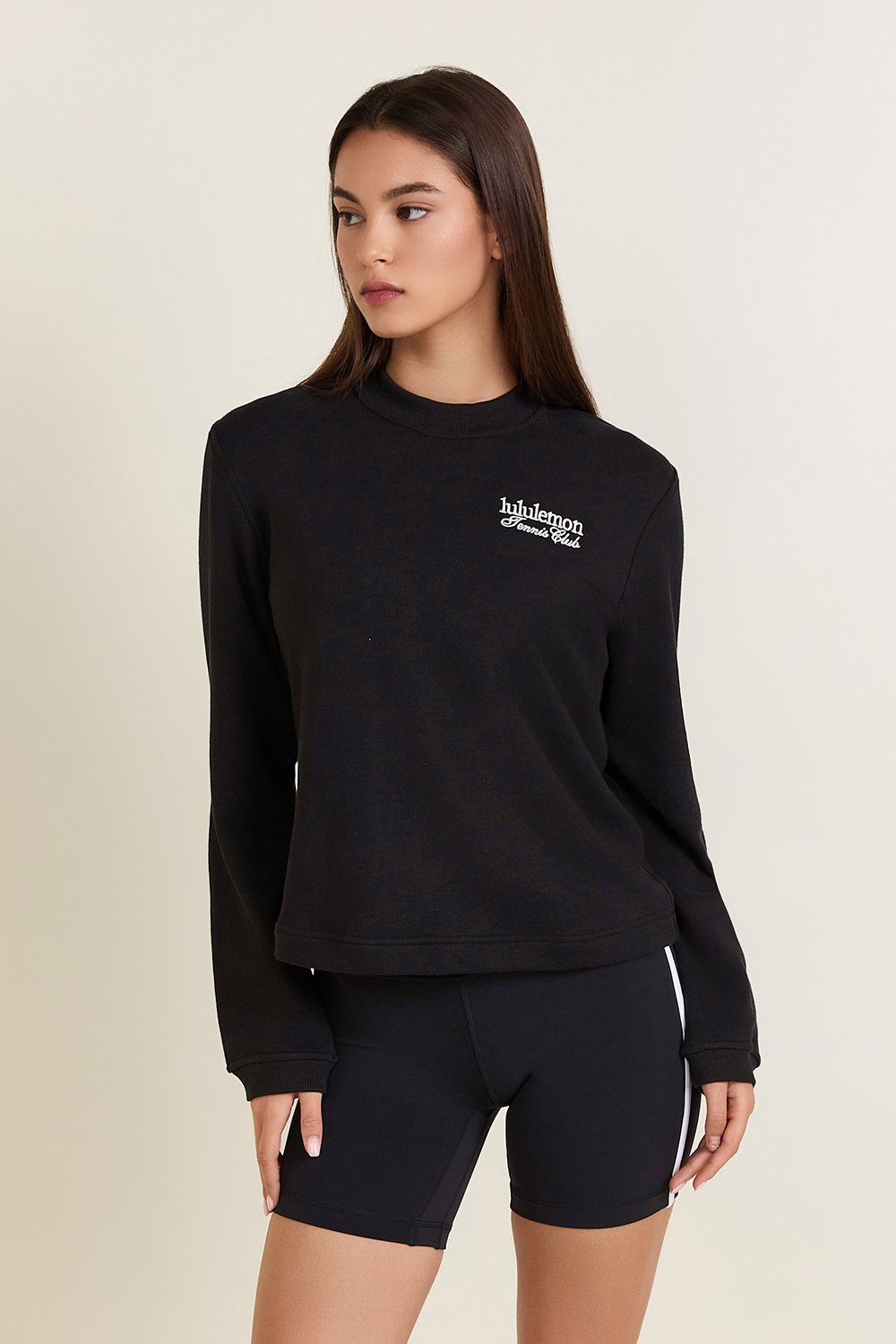 תמונת דוגמן קידמית של Cotton French Terry Crewneck Tennis Club