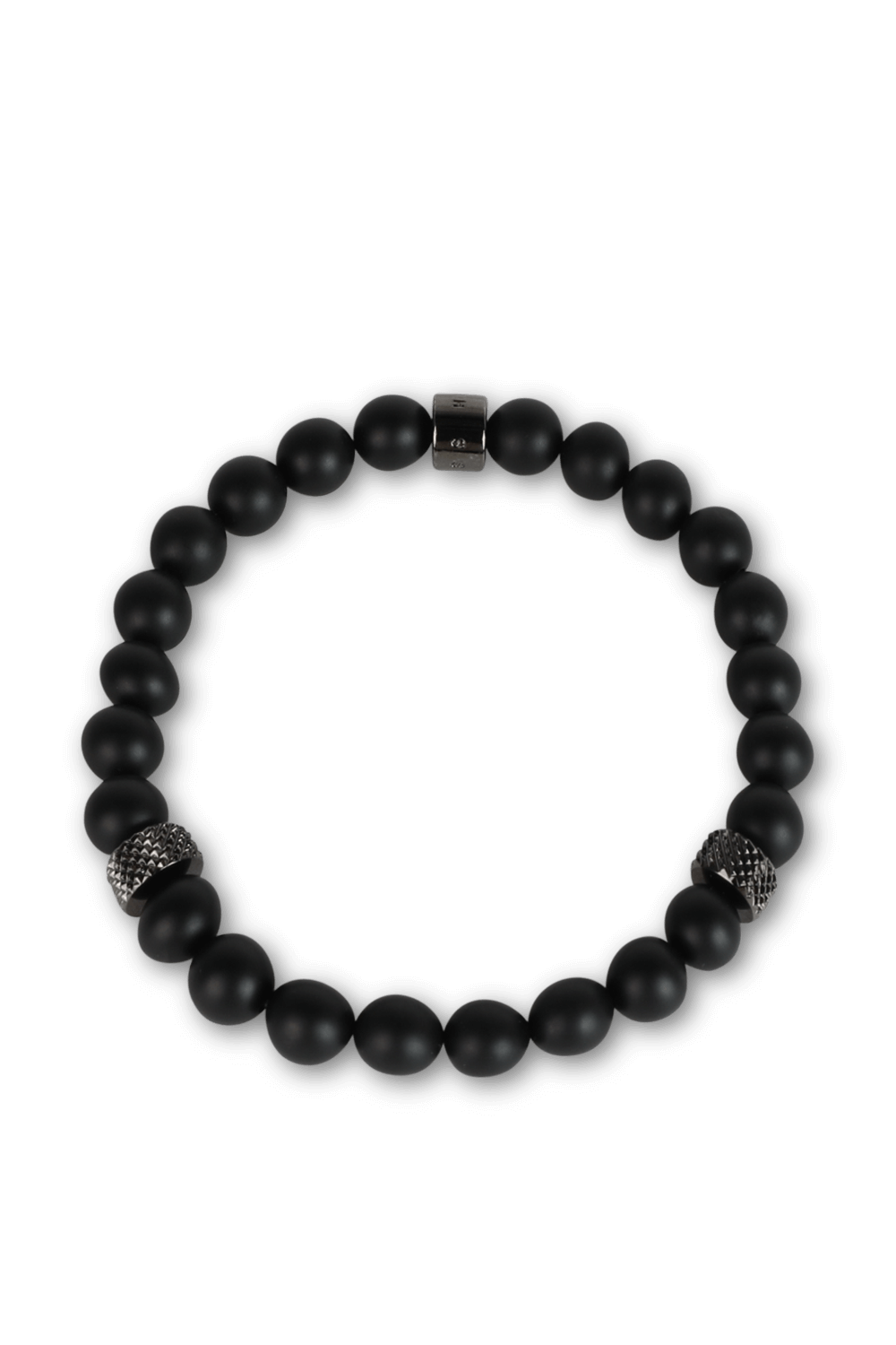 תמונה קידמית של צמיד חרוזי אגט בגוון שחור