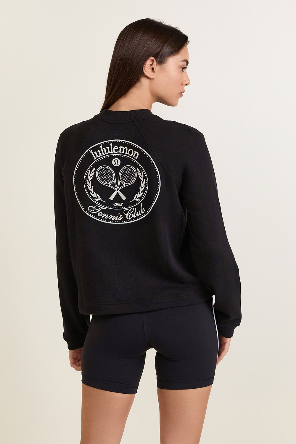 תמונת דוגמן אחורית של Cotton French Terry Crewneck Tennis Club