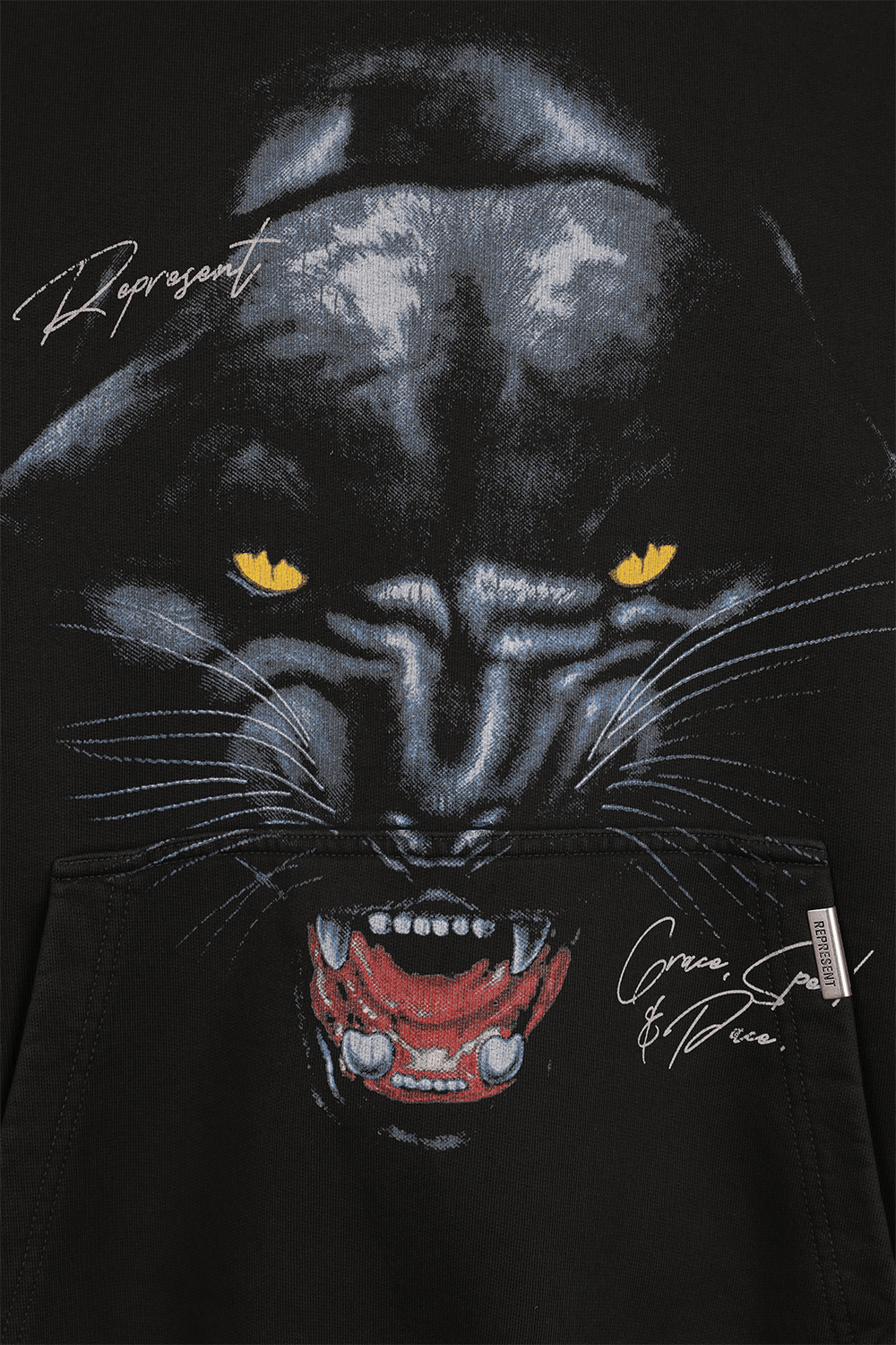 תמונה אחורית של סוושטירט קפוצ'ון יגואר מכותנה