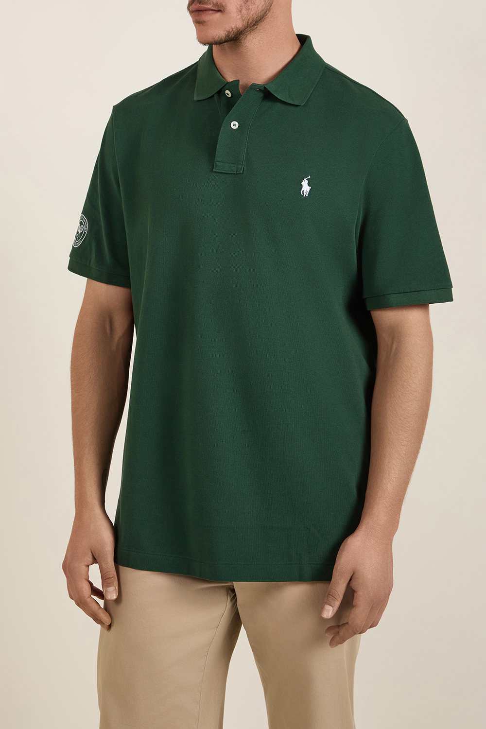 תמונת דוגמן קידמית של פולו רלף לורן X ווימבלדון חולצת פולו