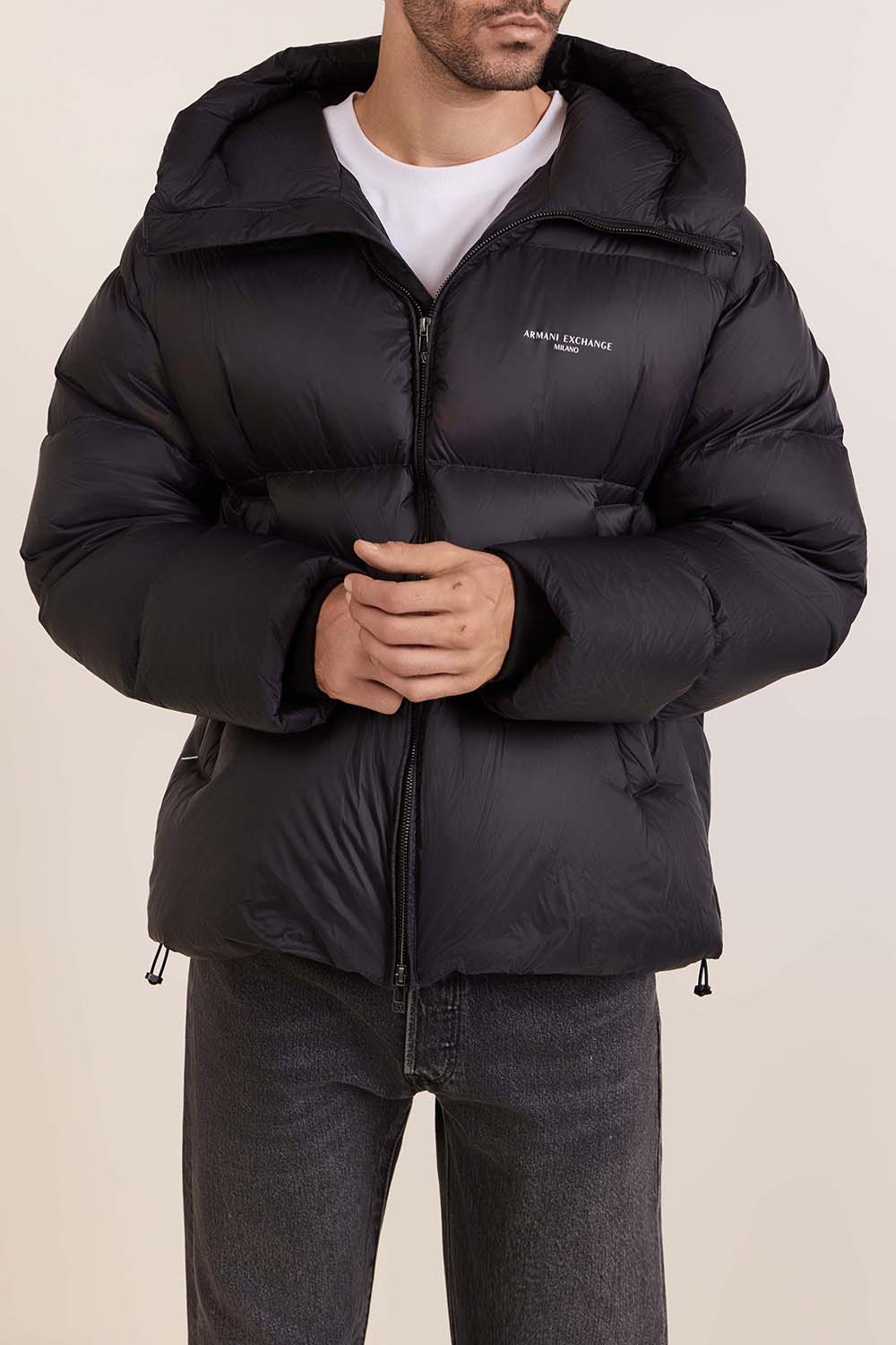 תמונת דוגמן קידמית של מעיל פוך