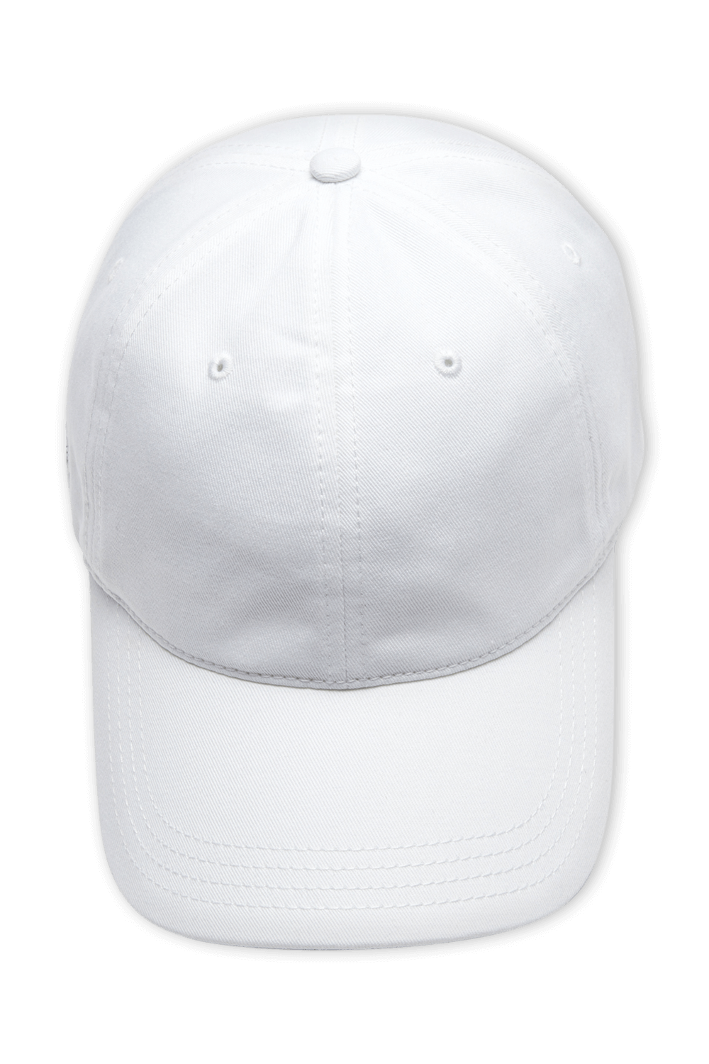 תמונת תקריב של כובע מצחייה לבן עם לוגו