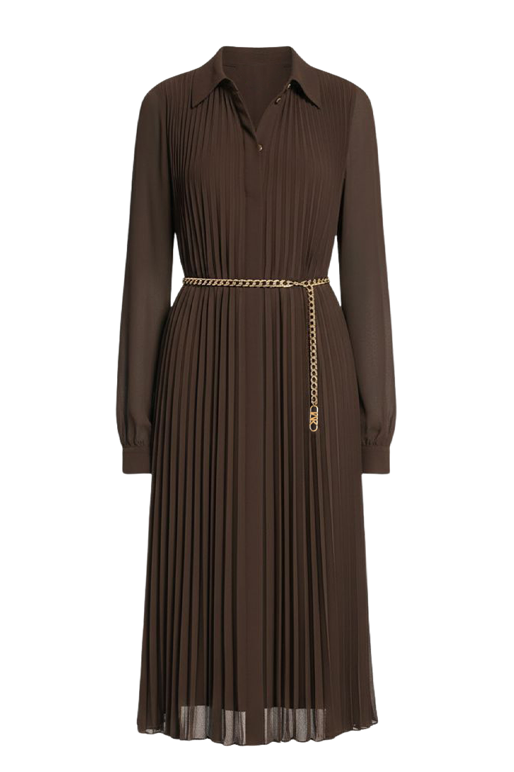 תמונה קידמית של שמלת מקסי מכופתרת