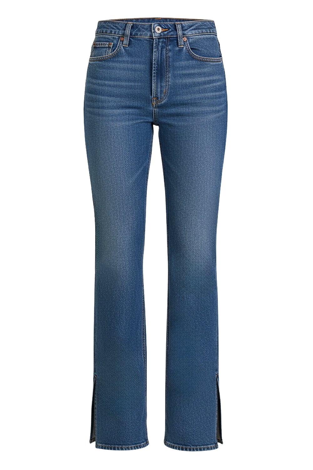 תמונה קידמית של מכנסי ג'ינס בגזרה ישרה