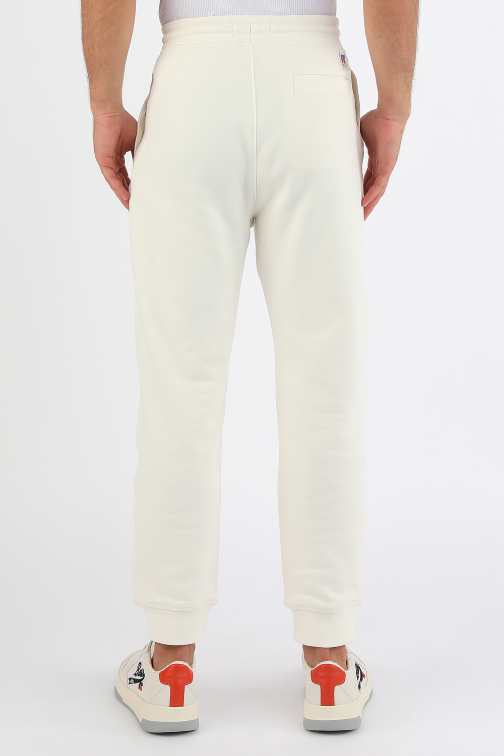 תמונת דוגמן אחורית של בוס X ראסל אתלטיק מכנסי ג'וג בגוון לבן