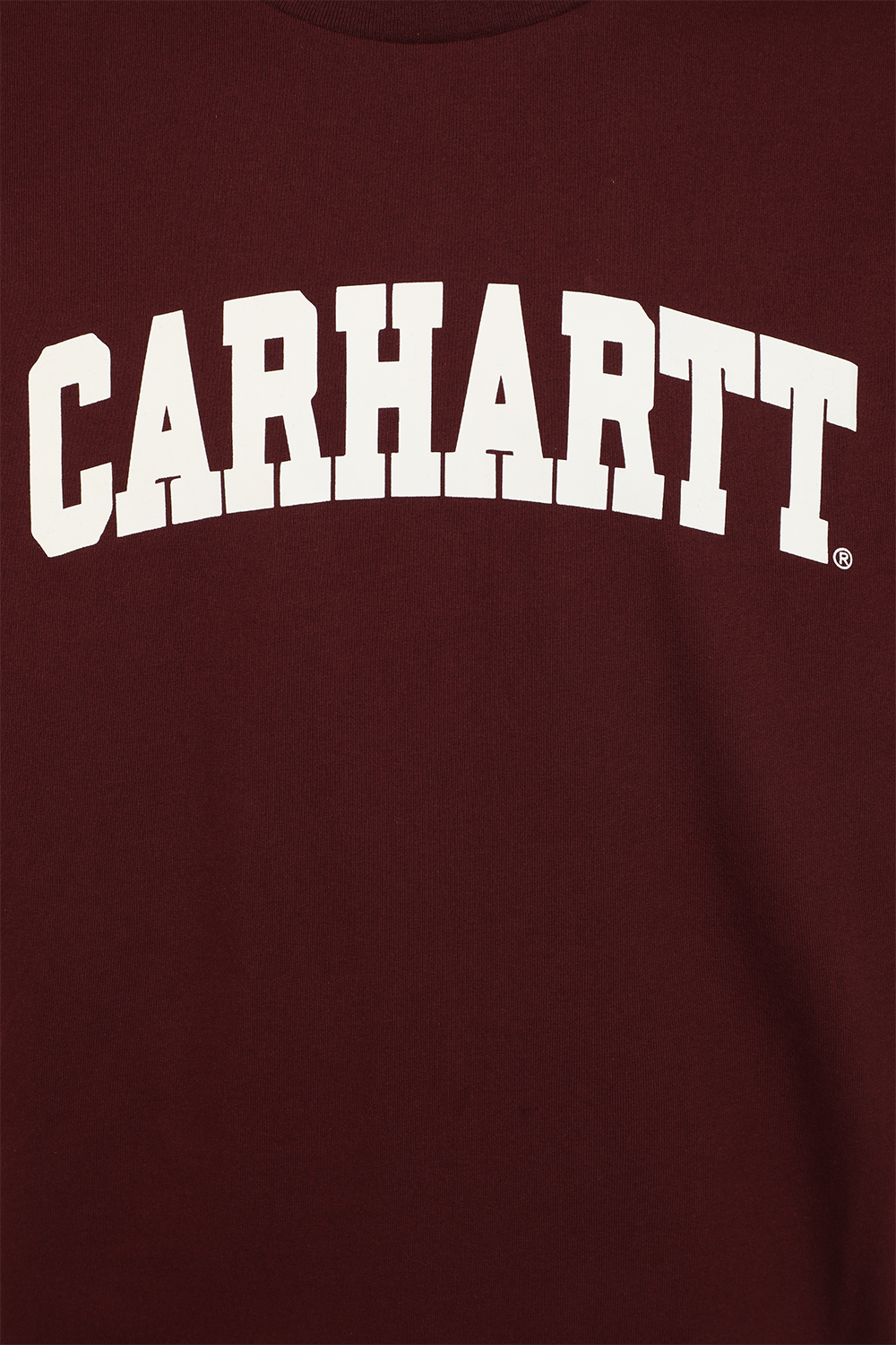 תמונה אחורית של חולצת טי עם לוגו בצבע בורדו