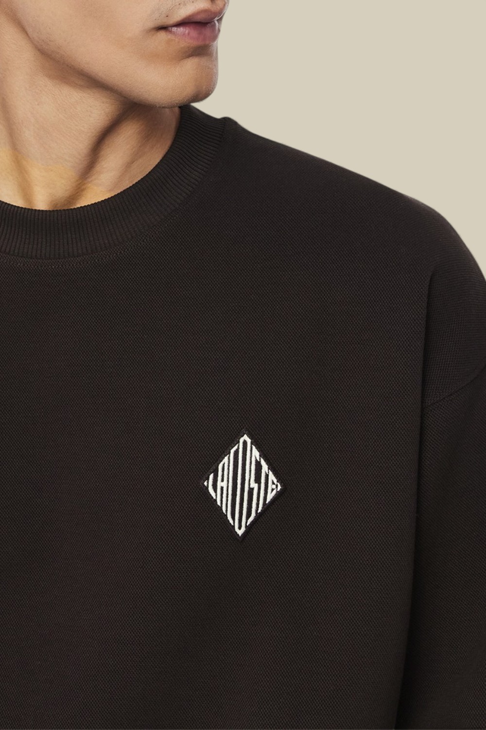 תמונת תקריב דוגמן של PRE LINE סווטשירט אוברסייז