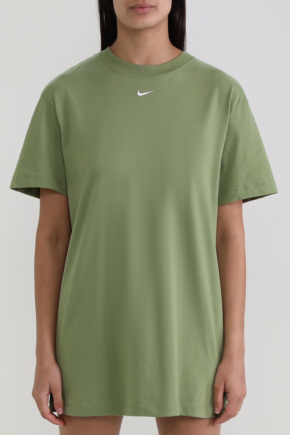 תמונת דוגמן קידמית של שמלת טי שירט מיני מכותנה אורגנית