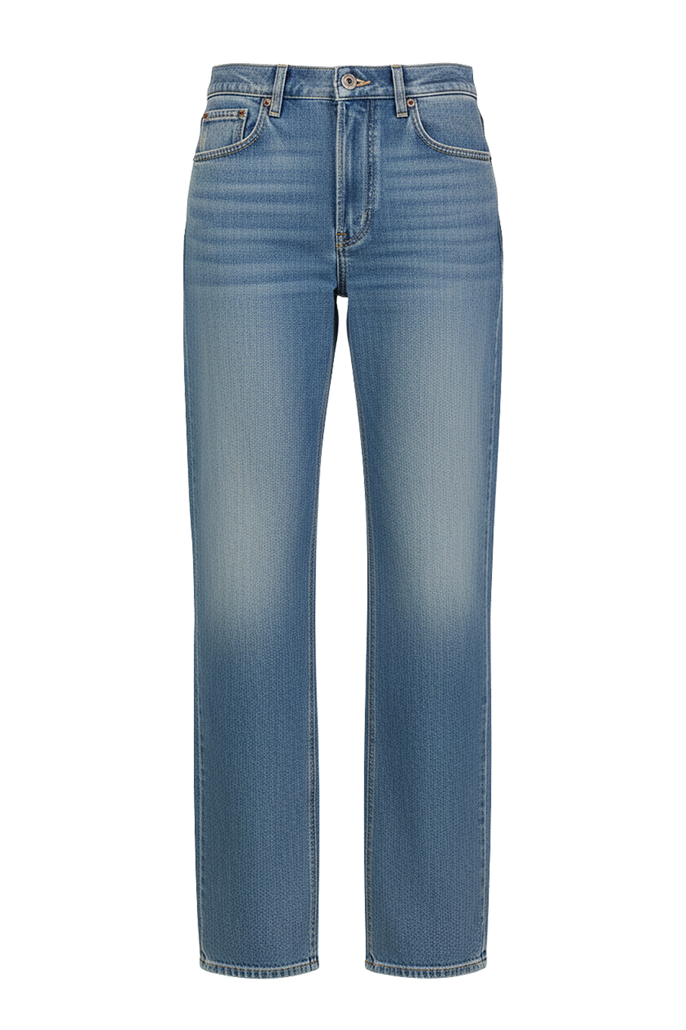 תמונה קידמית של מכנסי ג'ינס בגזרה ישרה