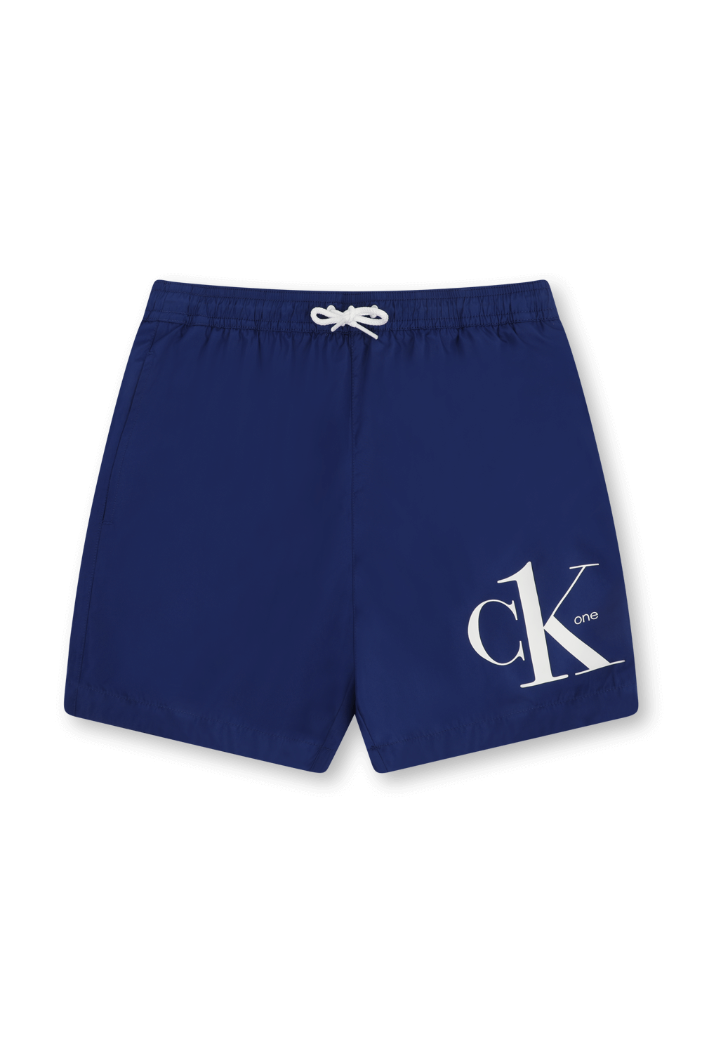 תמונה קידמית של גילאי 8-16 בגד ים כחול עם לוגו לבן