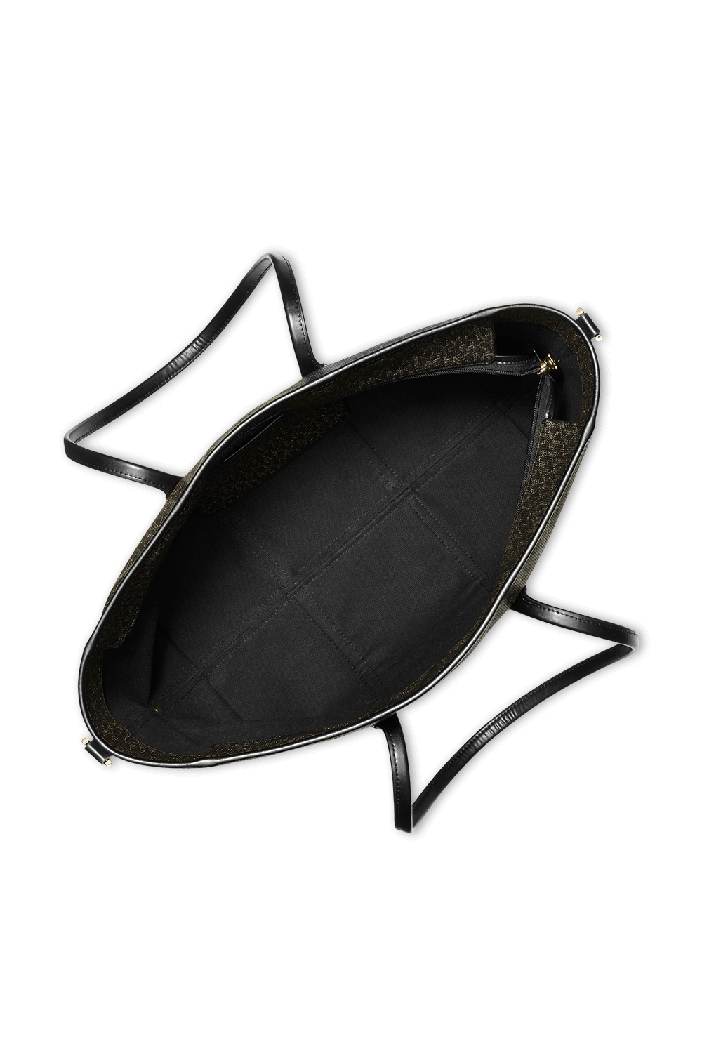 תמונת תקריב של מייקל קורס x 007 תיק נשיאה בק בצבע שחור מונוגרמי 