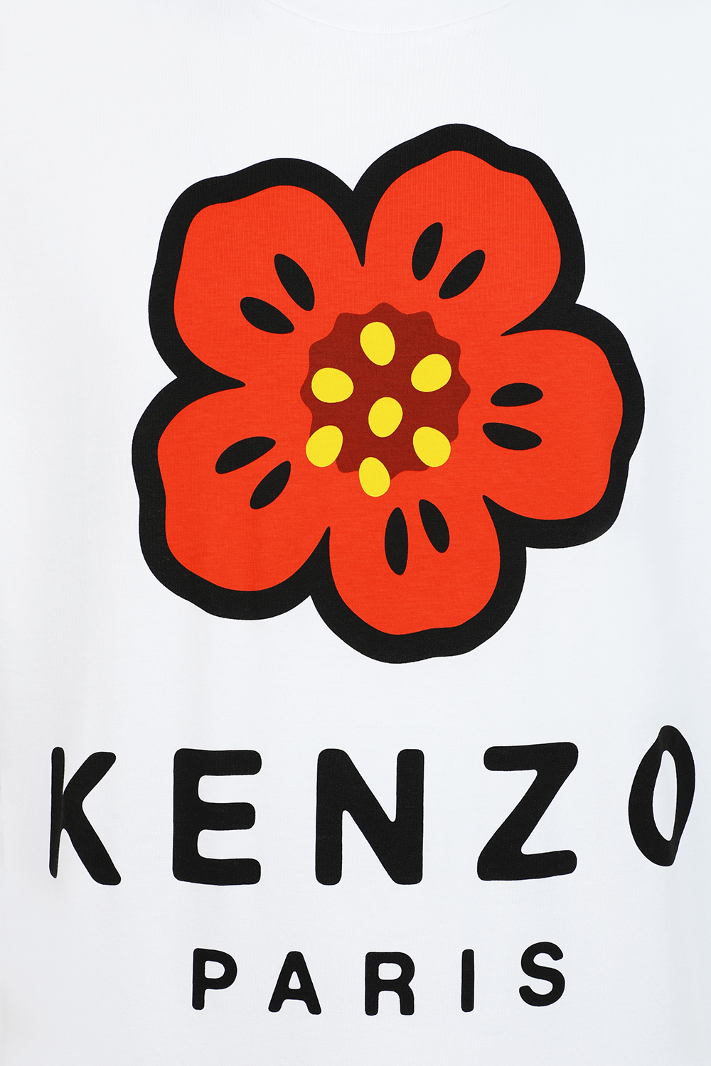 תמונה אחורית של חולצת לוגו טי עם פרינט פרח