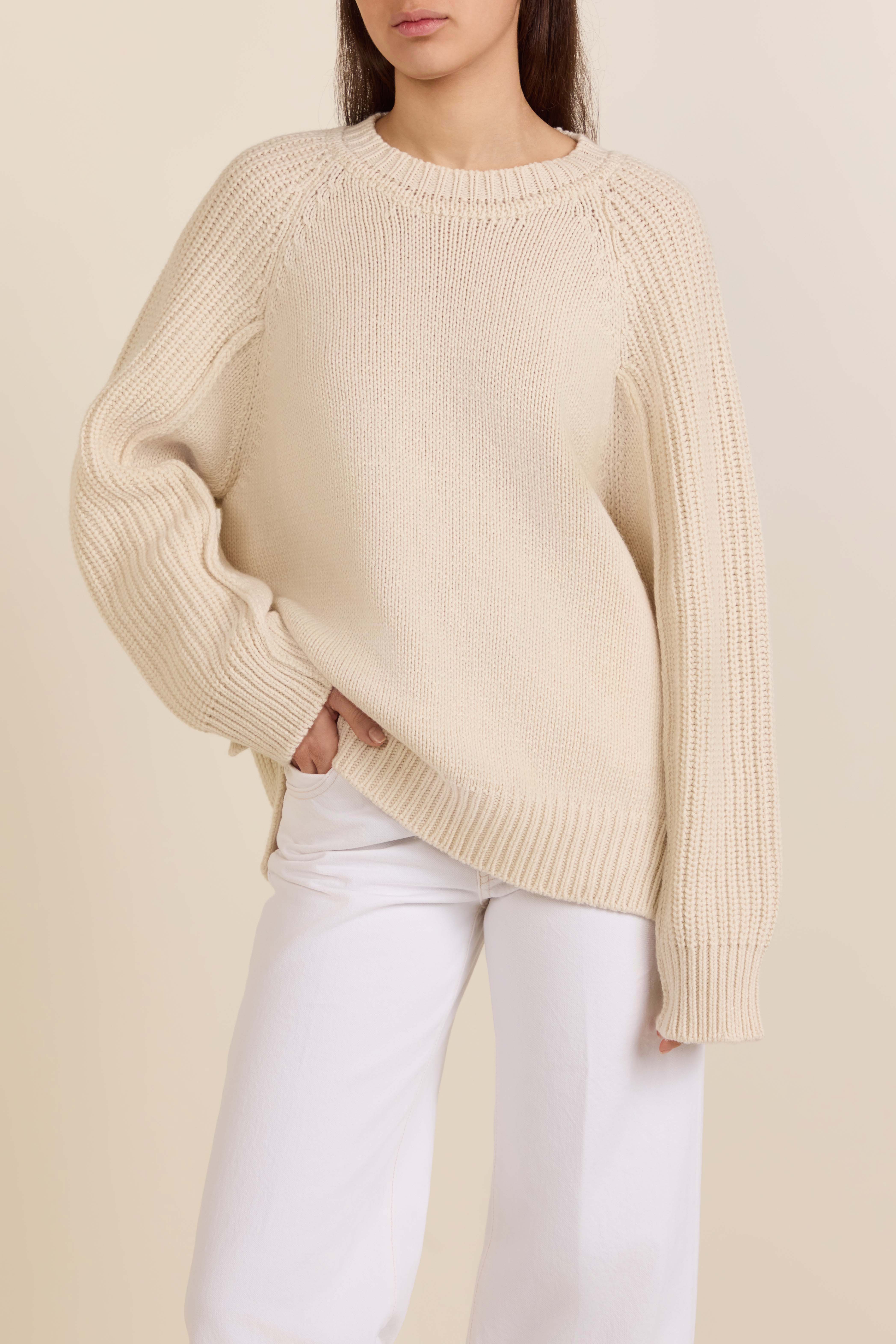 תמונת דוגמן קידמית של סריג קשמיר אוברסייז