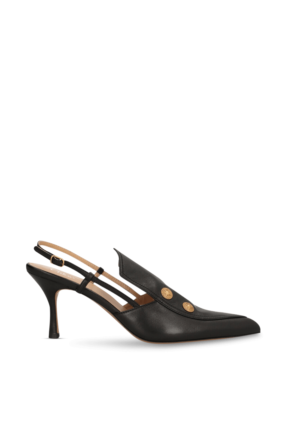 תמונה קידמית של נעלי עקב סלינג בק